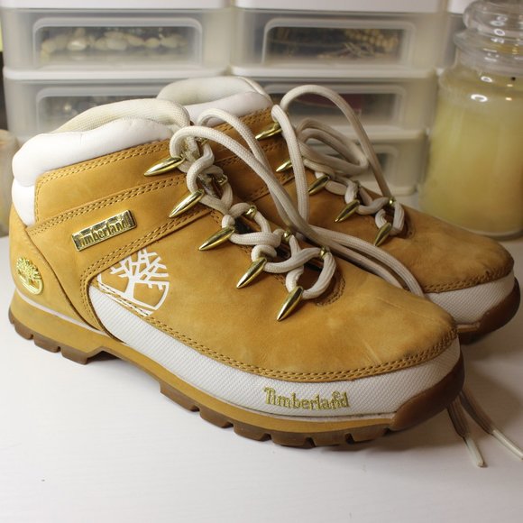 Euro Hiker Boot Timberland 8 Women Tan White READ - Picture 3 of 16
